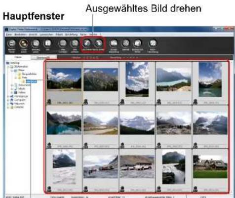 Hauptfenster Ausgewähltes Bild drehen