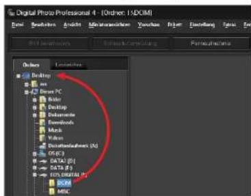 CANON Digital Photo Professional 4.4 Windows - Herunterladen von Bildern unter Verwendung des Kartenlesers - 1