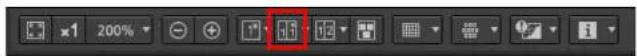 CANON Digital Photo Professional 4.4 Windows - Vergleichen von Bildern vor und nach der Bearbeitung (Vergleich vorher/nachher) Vertikal/Horizontal anordnen (Anzeige auf zwei Bildschirmen) / Vertikal/Horizontal teilen (Anzeige mit geteiltem Bild) - 1