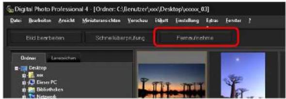 Digital Photo Professional 4 - [Order: C:\Berutzer\xxx\Desktop\xxxx_03] Date: Bewerben Ansicht Ministranschten Verschau Eilgelt Einstellung Ebnen Fenster ? Bid erarbeiten Schmelüberprüfung Farnaufnahme Ordera Laneschen Desktop xx Einen PC Bibliotheken Netzern