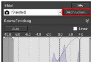 Bildart (Standard) Durchsuchen... Gamma-Einstellung Auto Linear -10.0 -8.0 -6.0 -4.0 -2.0 0.0 2.0 4.0