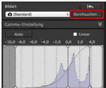 Bildart (Standard) Durchsuchen... Gamma-Einstellung Auto -10,0 -8,0 -6,0 -4,0 -2,0 0,0 2,0 4,0 Linear