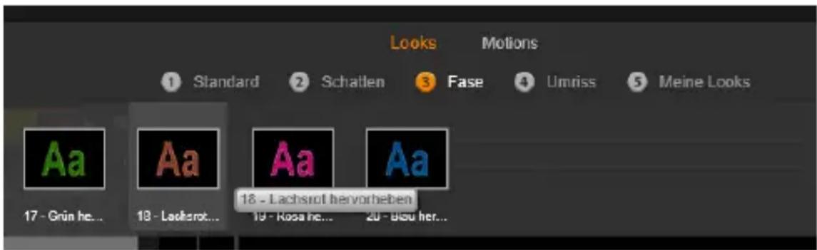 Looks Motions Standard Schatten Fase Umriss Meine Looks Aa Aa Aa Aa 17 - Grün he... 18 - Lachsrol hervorheben 19 - Rosa he... 20 - Blou her...