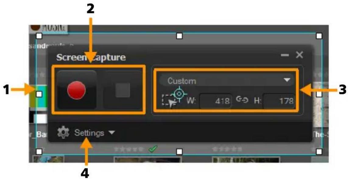 Screen Capture Custom W: 418 H: 178 Settings 1 2 3 4