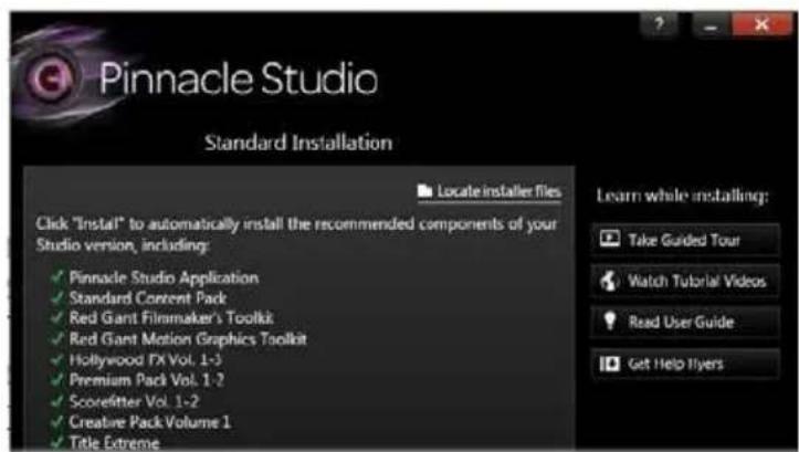 PINNACLE Studio 17 Plus - Der Startbildschirm „Welcome Screen“ - 1
