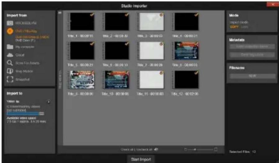 PINNACLE Studio 17 Plus - Verwenden des Importers - 2