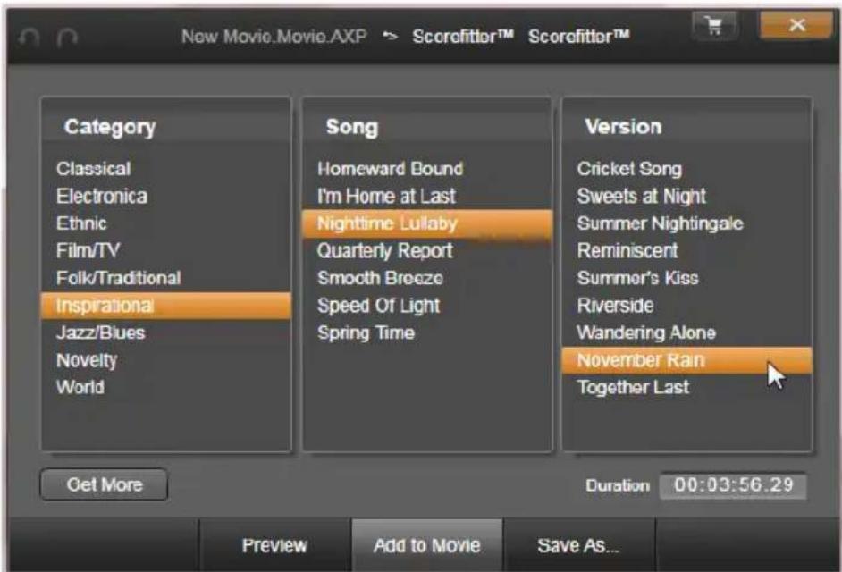 PINNACLE Studio 17 Plus - ScoreFitter - 2