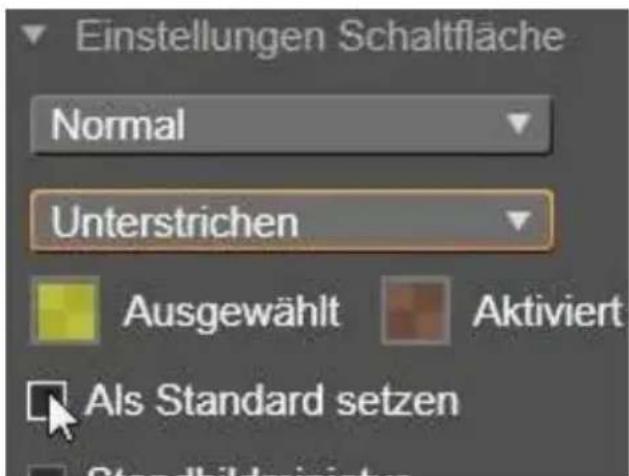 Einstellungen Schaltfläche Normal Unterstrichen Ausgewählt Aktiviert Als Standard setzen Standbildminister