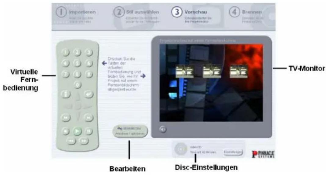 ① Importieren Virtuelle Fernbedienung ② Still auswählen Einkommen Sie in Dritten davon für die Nützücker ③ Vorschau Schönebrücken Sie Aus-Verbindlich ④ Brennen Energenen All des Finnan und 2015 Drücken Sie die Tasten der aktuellen Fernbedienung und tasten Sie, wie ihr Projekt auf einem Fernverpflichtums abgeschied wurde Bearbeiten Disc-Einstellungen TV-Monitor Pinnacle Systems