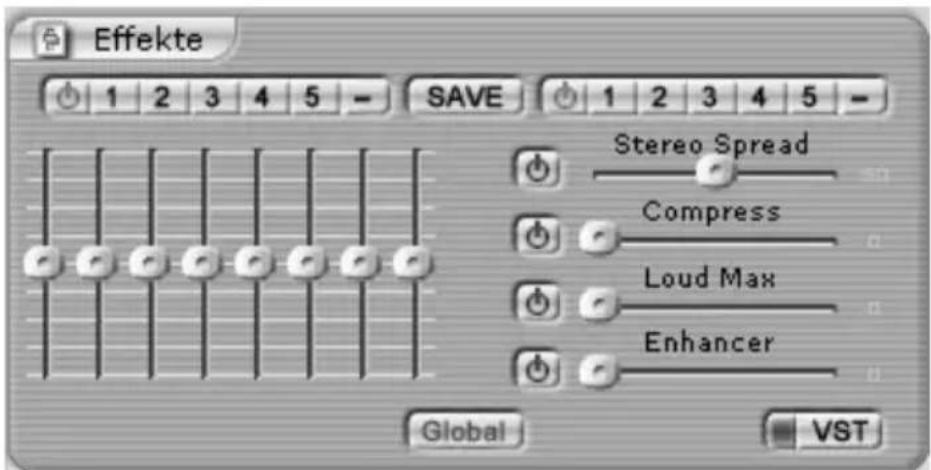Effekte 1 2 3 4 5 - SAVE 1 2 3 4 5 - Stereo Spread Compress Loud Max Enhancer Global VST