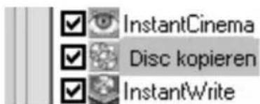 InstantCinema Disc kopieren InstantWrite