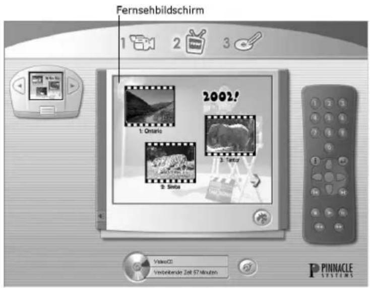Fernsehbildschirm 1 2 3 2002! 1: Ontario 2: Sierra Video30 Verbelende Zeit 57-Minuten PINNACLE SYSTEMS