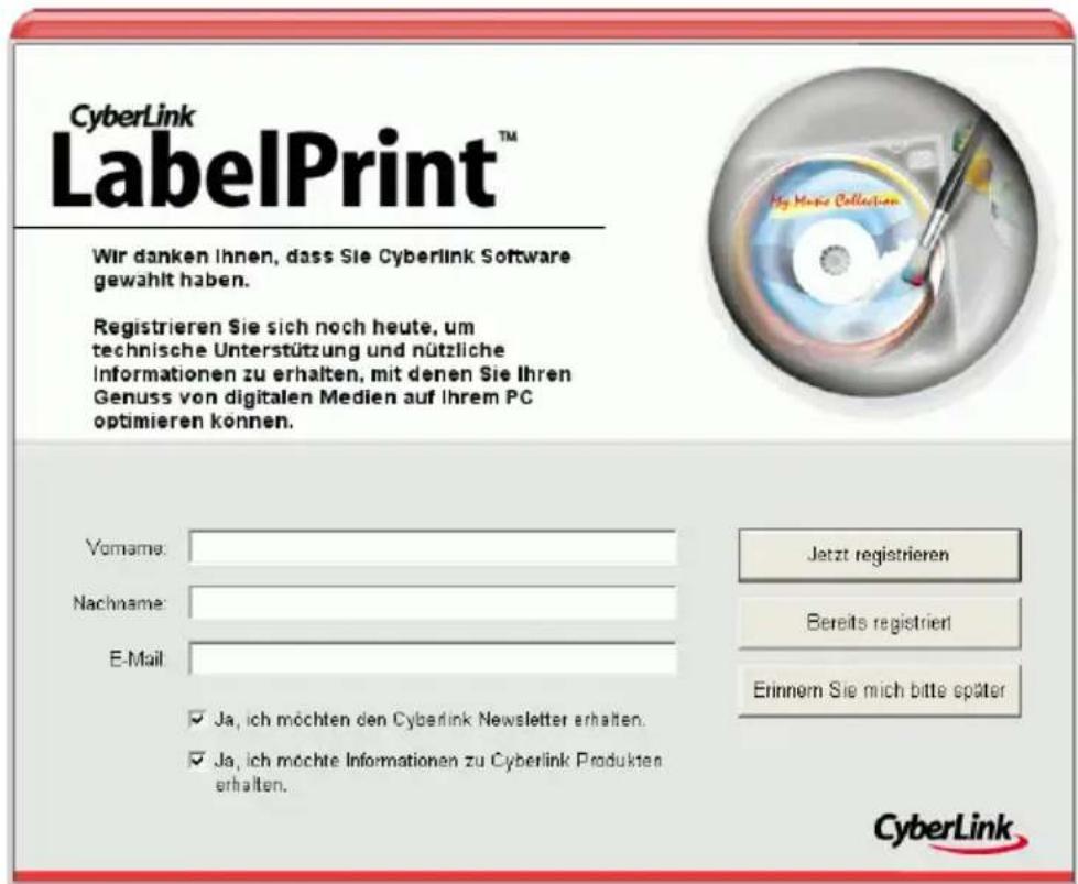 CYBERLINK LabelPrint 1.0 - Registrieren Ihrer Software - 1