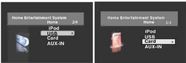Home Entertainment System Home 2/4 iPod USB Card AUX-IN Home Entertainment System Home 3/4 iPod USB Card AUX-IN