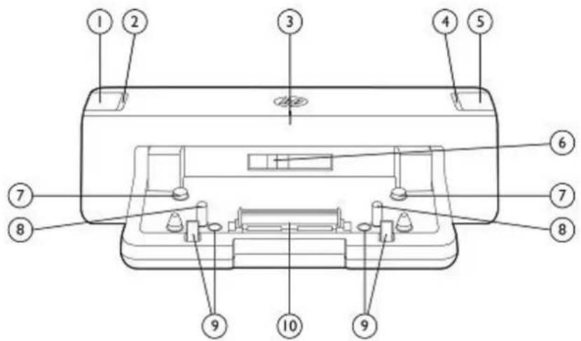 Labeled diagram of a device interior with numbered components for identification
