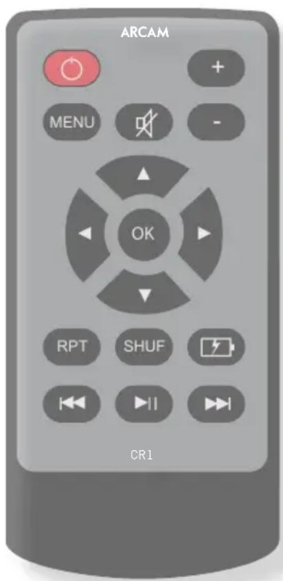 ARCAM MENU OK RPT SHUF CR1