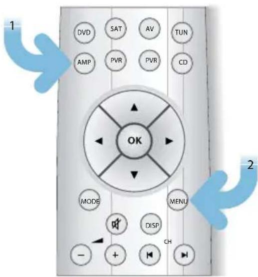 DVD SAT AV TUN AMP PVR PVR CD OK MODE MENU DISP CH - +