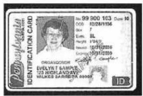PENNSYLVAN IDENTIFICATION CARD No 99 900 103 Curn 10 CDD 02/28/1956 Sex F Eyes BL Height 1744 Balance 10/28/2006 Compass No. 10312059 ORGANIZATION EVELYN & SAMPER 123 HIGHLAND/EVE MILKES SAMPER 00000 ID