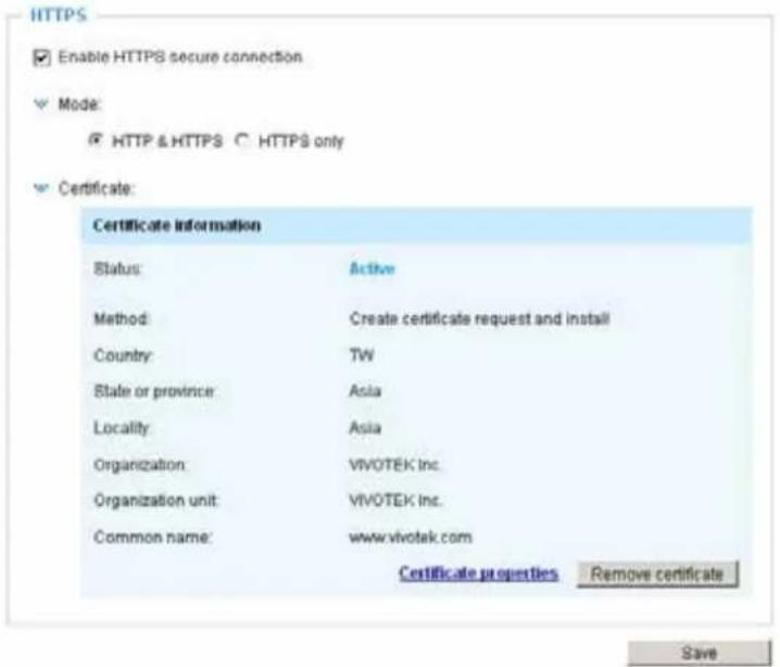 Vivotek FD8382-VF2 - Create certificate request and install - 9