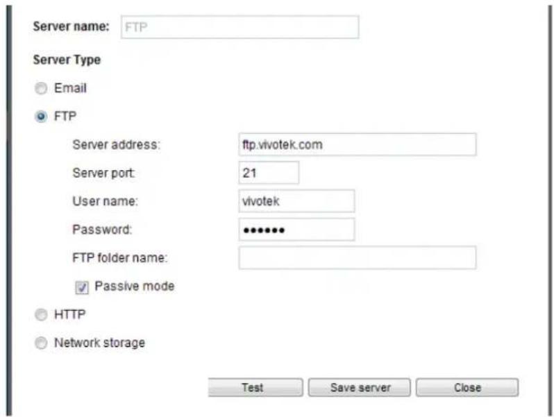 Vivotek FD8382-VF2 - Server type - FTP - 1