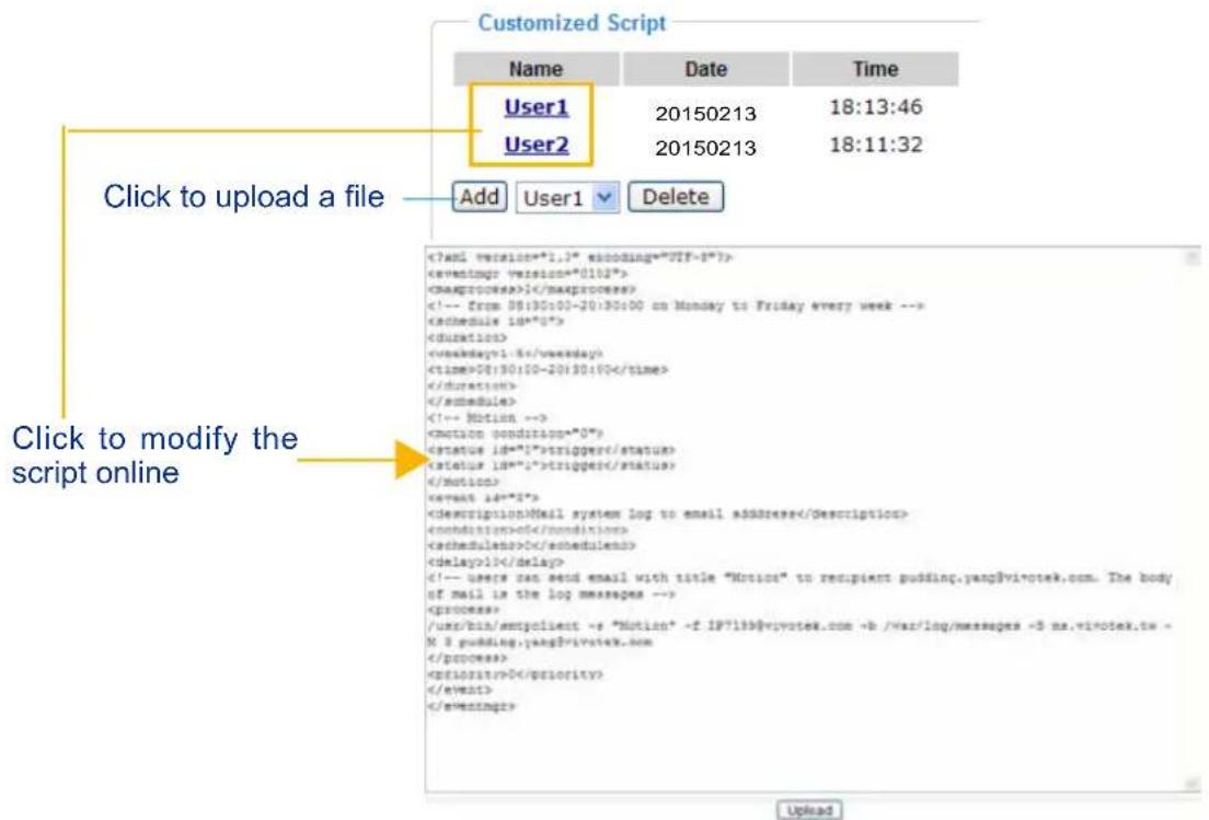 Vivotek FD8382-VF2 - Customized Script - 1