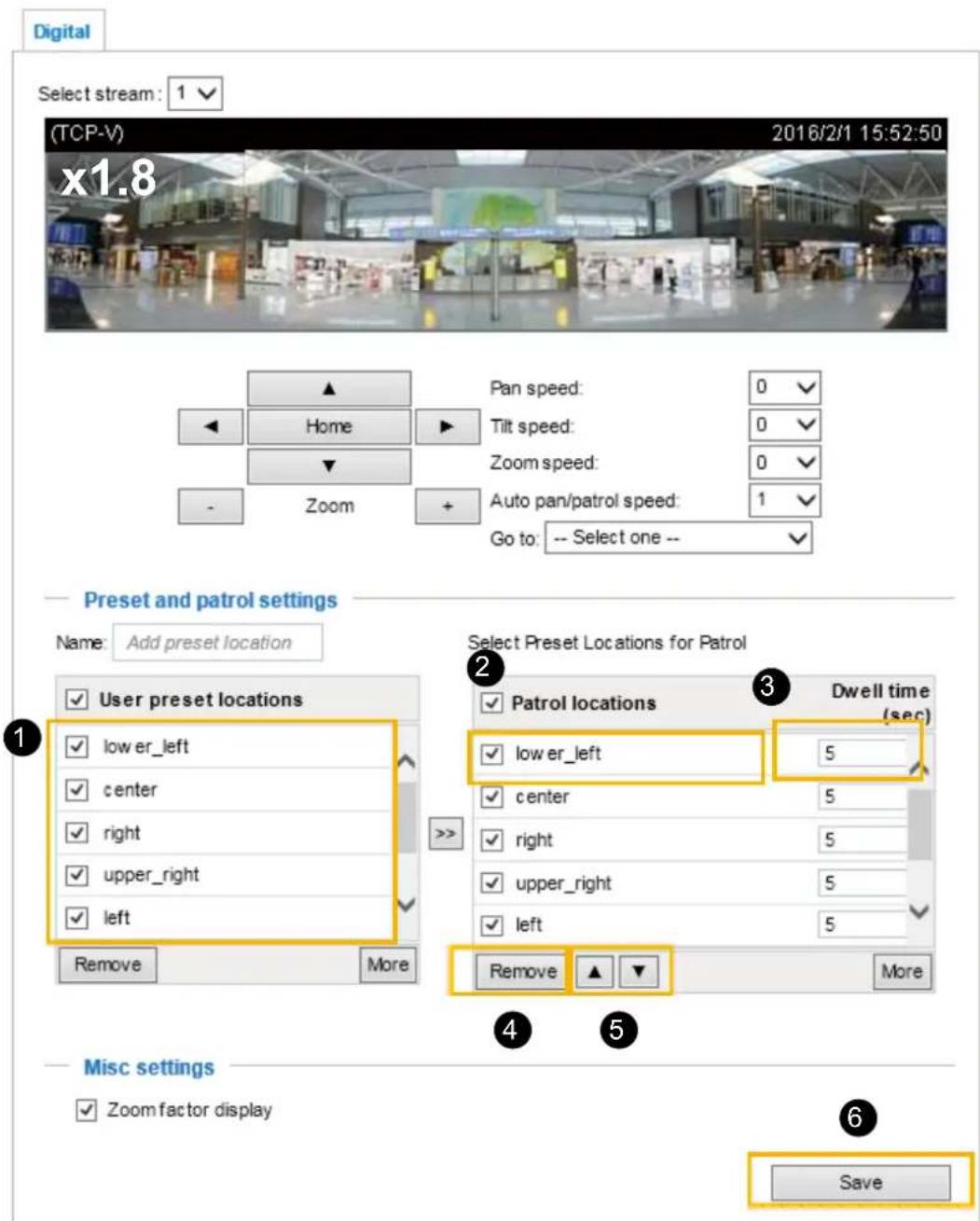 Vivotek MS8391-EV - Patrol settings - 1