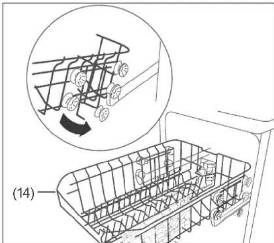 Hanseatic WQP8-7736B - Höhe des oberen Geschirrkorbs ändern - 1