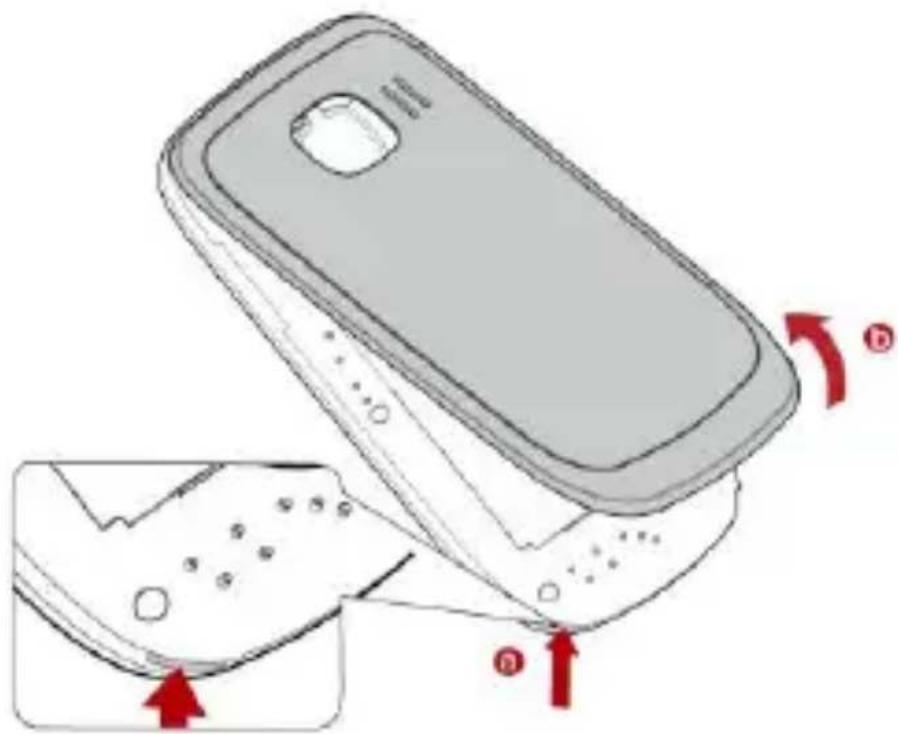 Diagram illustrating the internal structure and movement of a mobile phone, with labeled parts and directional arrows.