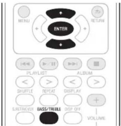 MENU ENTER RETURN PLAYLIST ALBUM < > < > SHUFFLE REPEAT DISPLAY + S.RETRIEVER BASS/TREBLE DISP.OFF VOLUME
