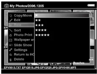 My Photos/2006.1205 Copy/Move Edit Rate Sort Photo Print Wallpaper an Slide Show Settings Return to HO Delete EPV0013.TXT EPV2619.JPG EPV2620.JPG EPV0480.MPS Beaches ack