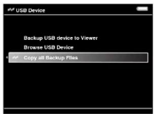 USB Device Backup USB device to Viewer Browse USB Device Copy all Backup Files