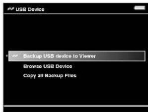 USB Device Backup USB device to Viewer Browse USB Device Copy all Backup Files