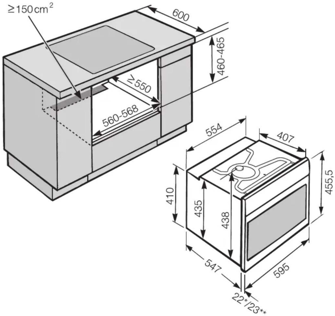 MIELE H 6401 BPX - Einbau in einen Unterschrank - 1