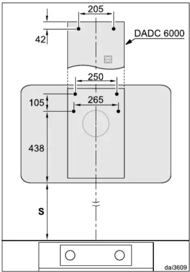 MIELE DA 6996 W - Bohrbild für die Wandmontage - 1