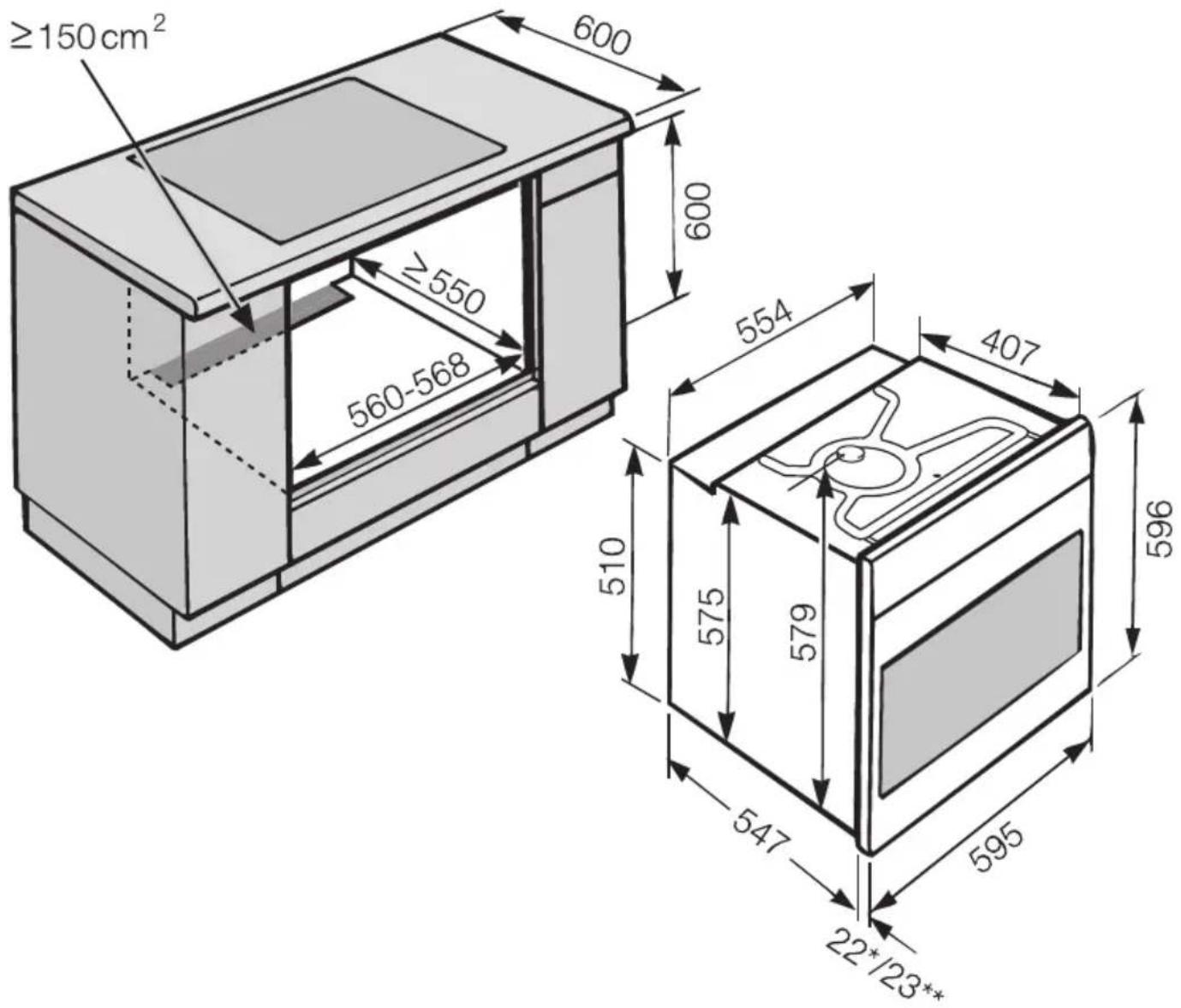MIELE H 2267 EP Active - Einbau in einen Unterschrank - 1