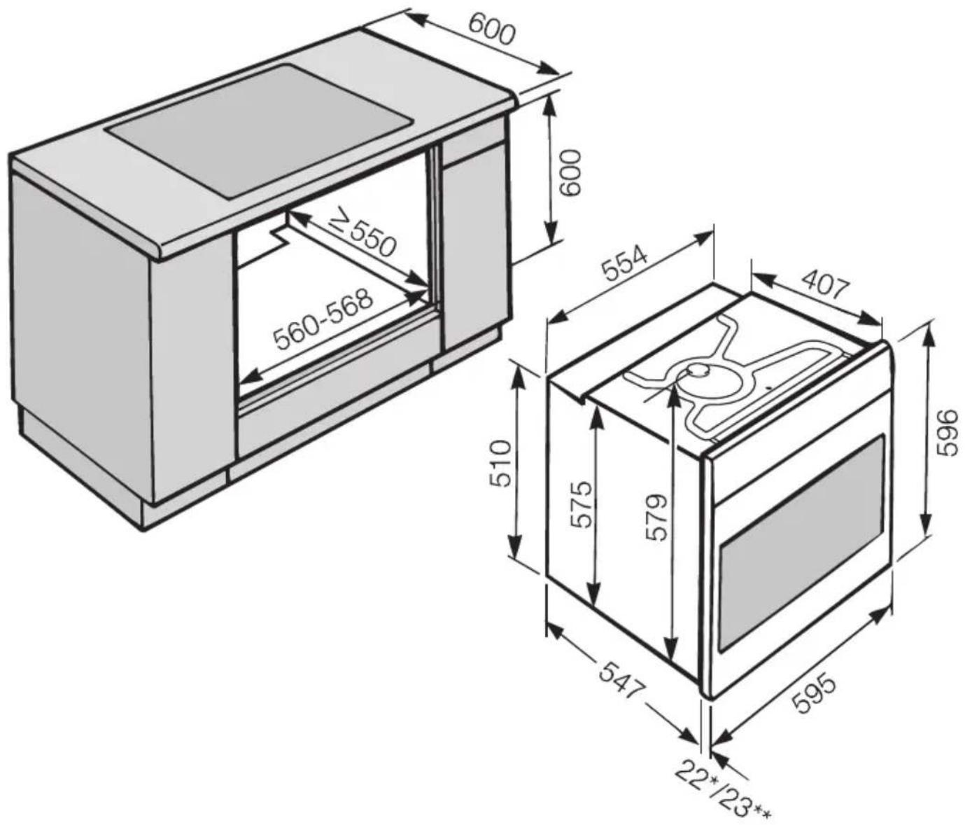 MIELE H 2267 I Active - Einbau in einen Unterschrank - 1