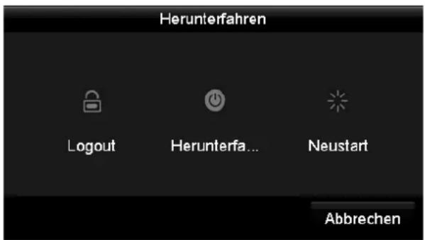 Herunterfahren Logout Herunterfactions Neustart Abbrechen