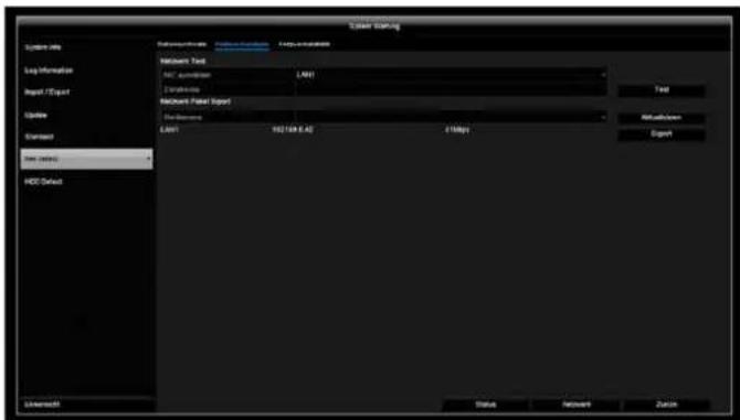 System Starting System info Log Information Input /Export Update Description Net (total) HDD Default Network Test Net Aundition 2.000 Network Panel Export Net Business 1.000 192164.42 4 Mbps Test Abnormal Export Microsoft Status Network Zulon