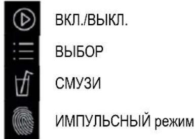 ВКЛ./ВЫКЛ. ВЫБОР СМУЗИ ИМПУЛЬСНЫЙ режим
