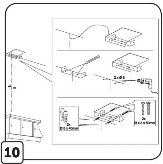 10 Ø 8 x 40mm 2x Ø 8 Ø 4.5 x 50mm