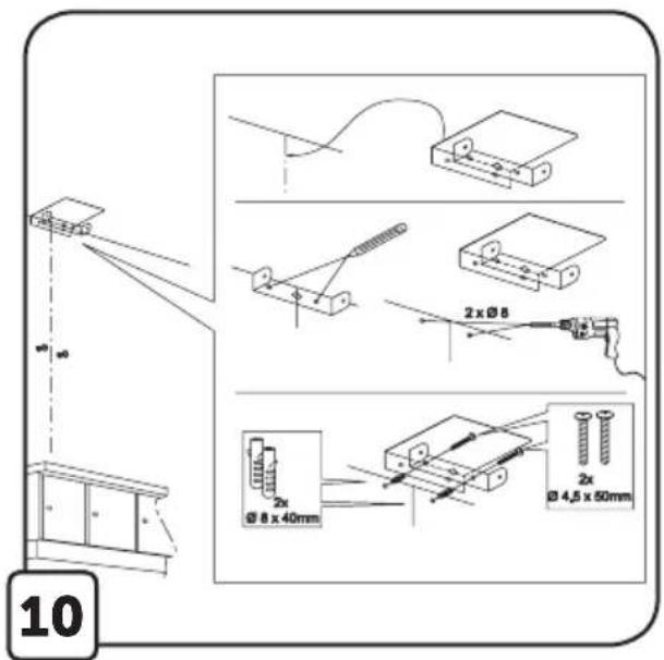 10 2x Ø 8 2x Ø 8 x 40mm 2x Ø 4,5 x 50mm
