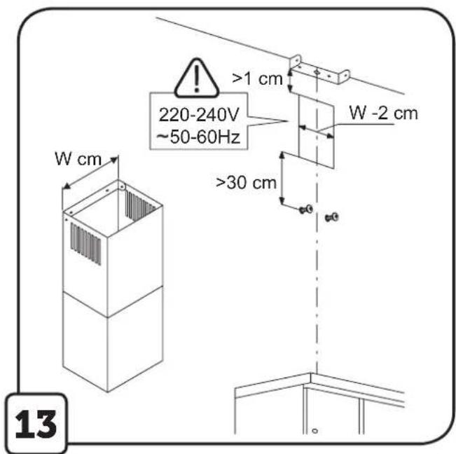 W cm 220-240V ~50-60Hz >1 cm W -2 cm >30 cm 13