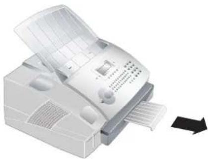 PHILIPS Laserfax 855 - Druck- und Faxausgabehalter herausziehen - 1