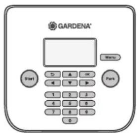GARDENA® Menu Start ✓ A OK ◀ ▼ ▶ 1 2 3 4 5 6 7 8 9 0
