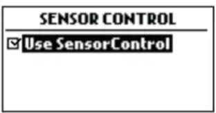 SENSOR CONTROL ✓ Use SensorControl