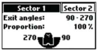 Sector 1 Exit angles: 90 - 270 Proportion: 100 % 270 90
