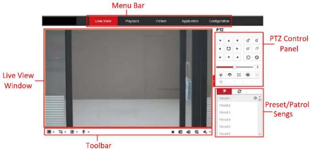 Hikvision DS-2CD2T42WD-I3(6MM) - Descriptions of the live view page: - 1