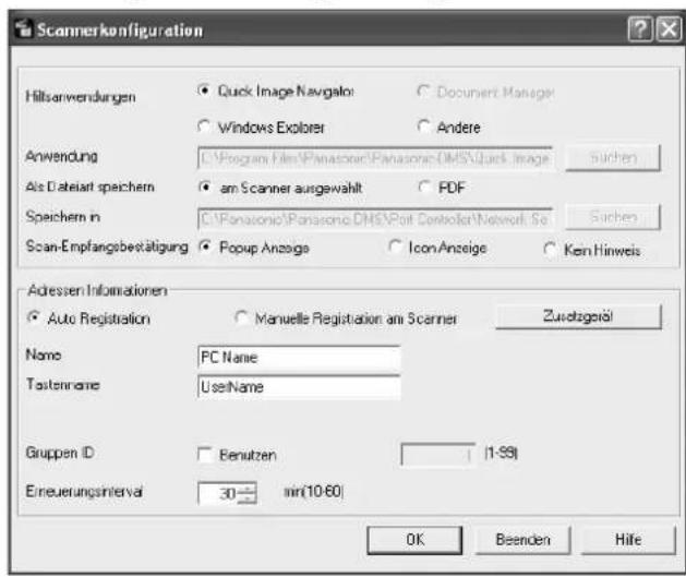 PANASONIC UF-5600 - Registrieren Ihrer PC-Adresse am Gerät - 2