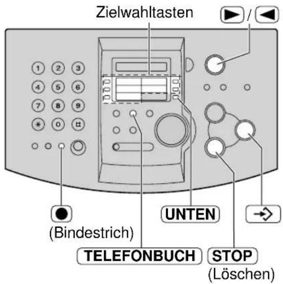 PANASONIC KX-FLM551G - Speichern von Namen und Rufnummern auf den Zielwahltasten - 3
