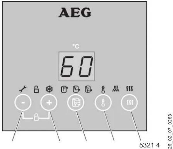AEG DEM 120 Comfort EL variowall - Bedienelemente, Anzeige und Symbole - 1